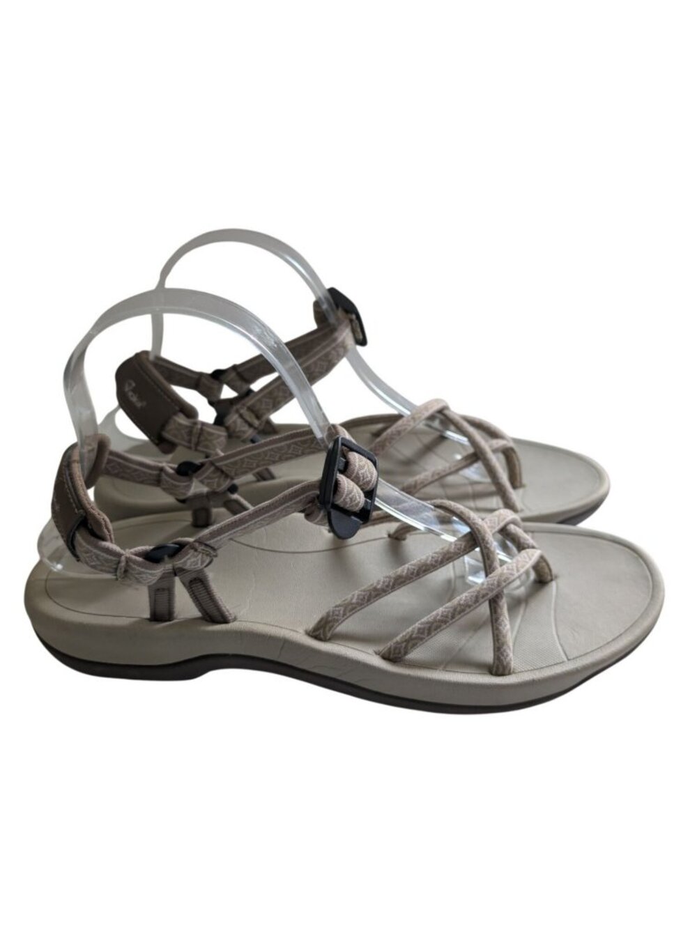 Viakix Sloane Strappy Walking Hiking Sandals Womens Size 10 Beige Geometric